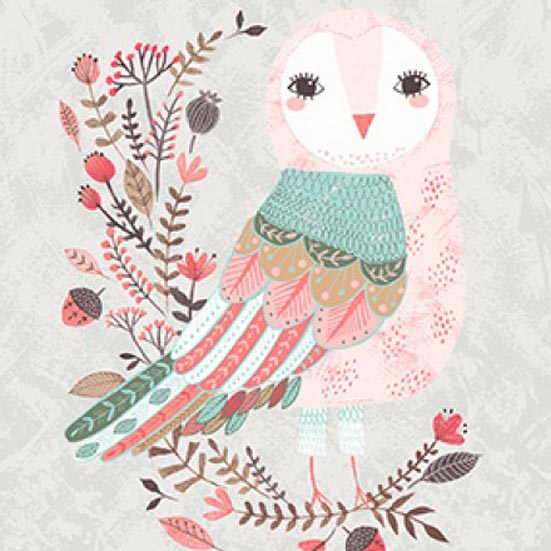 Forest Owl Patchworkstoffe