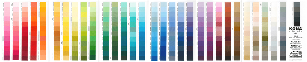 Patchworkstoffe Kona Cotton - Alle 365 Farben
