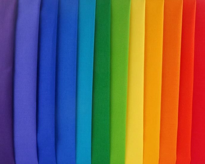 Robert Kaufman Kona Cotton Bright Rainbow Palette