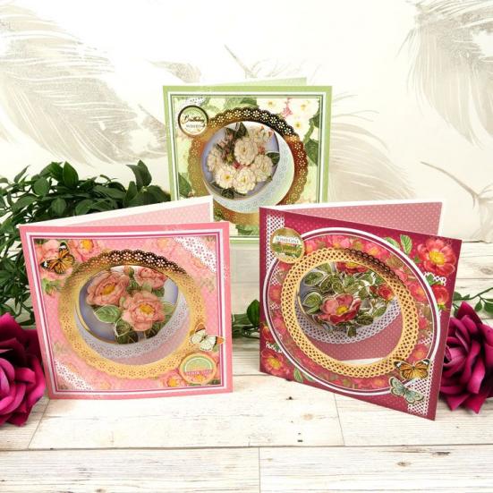 Decoupage Card Kit "Delightful Roses" von Hunkydory UK