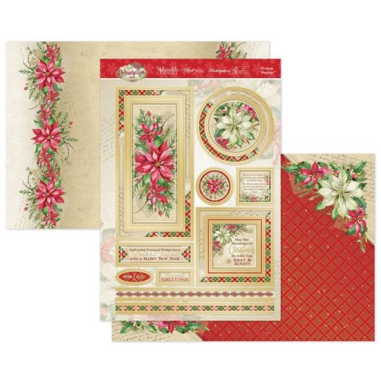 Kartenset Poinsettia Christmas Blessings Topper Set