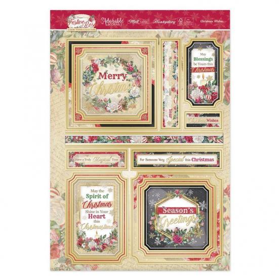 Topper Set Forever Floral Festive Rose Christmas Wishes