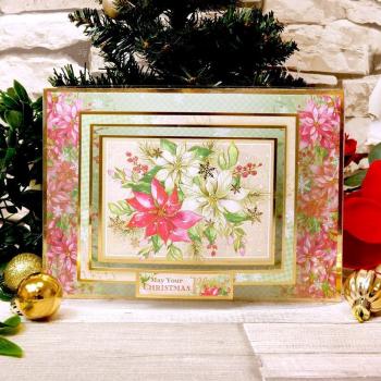 Kartenset Poinsettia Festive Blooms Topper Set