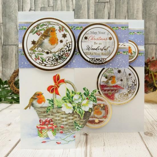 Luxury Card Collection Little Red Robin Topper Set