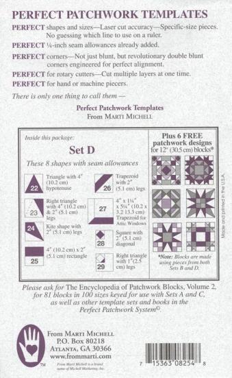 Perfect Patchwork Templates Set D