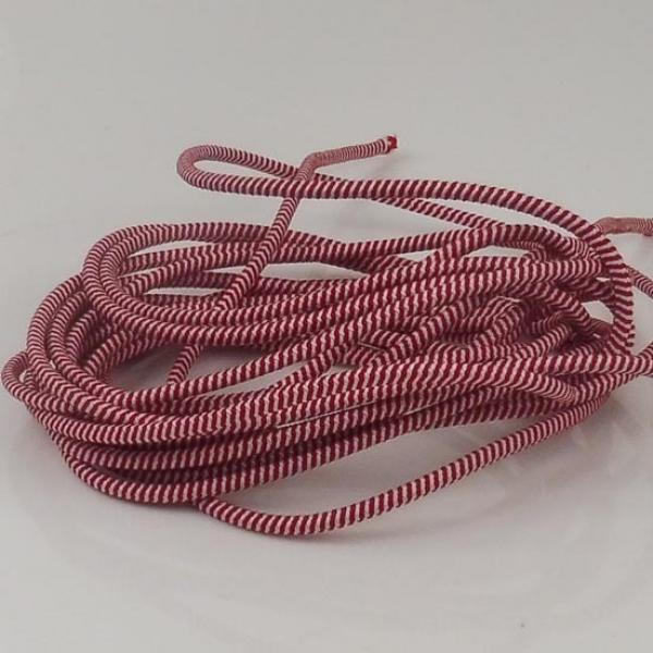 Elastische Schnur 2,2mm Rot-Weiss