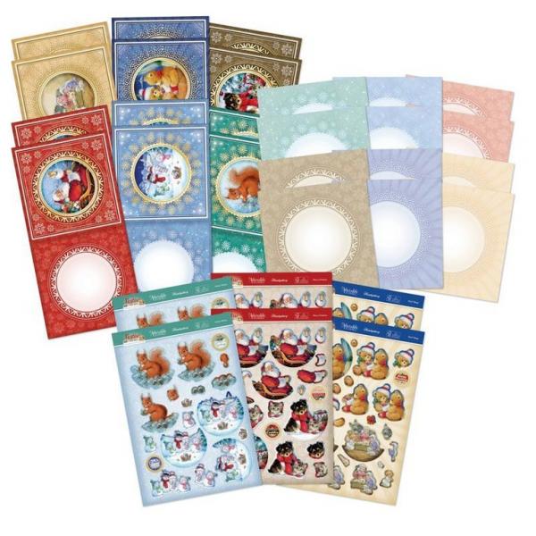 Decoupage Card Kit "Festive Friends" von Hunkydory UK