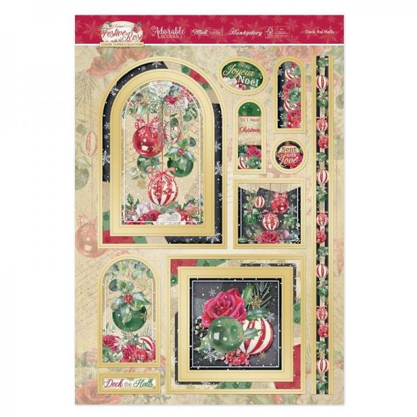 Topper Set Forever Floral Festive Rose Deck the Halls