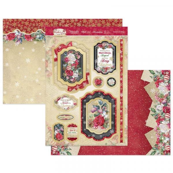 Topper Set Forever Floral Festive Rose Season's Greetings