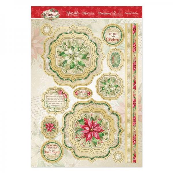 Kartenset Poinsettia Peaceful Wishes Topper Set