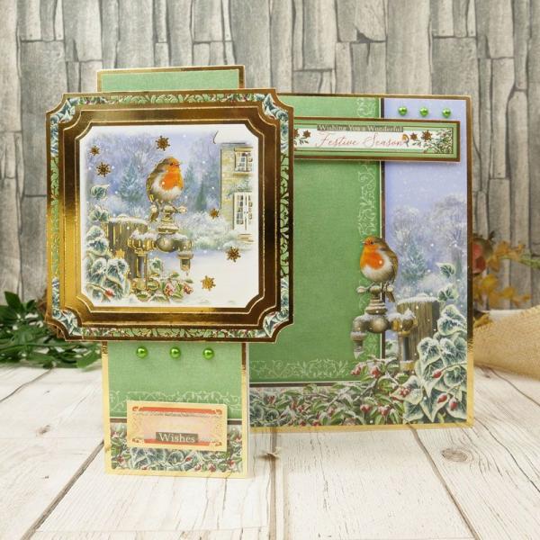 Luxury Card Collection Little Red Robin Topper Set