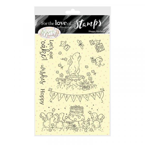 Motivstempel Acorn Wood Hoppy Birthday