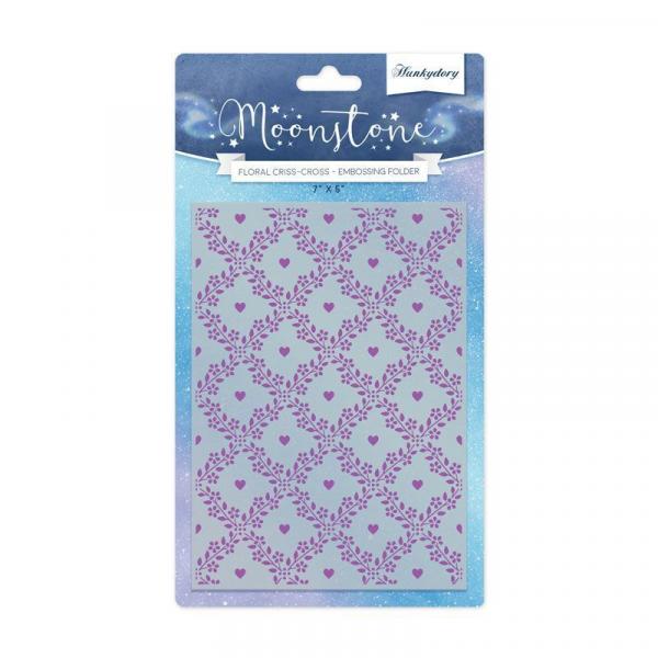 Moonstone Embossing Folder Floral Criss Cross